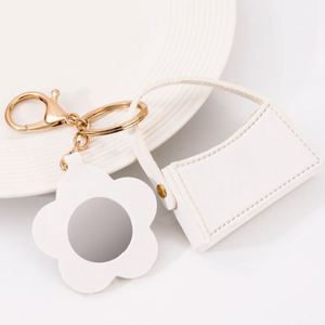 <b>Creative</b> Portable Flower Mirror Keychain Mini Storage Bag Charm Women <b>Gift</b> Solid Color Bag Pendant Decoration Y2k Bag Charms - Product Image 4