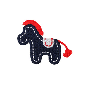 Patch brodé en forme de poney de dessin animé, thermocollant pour vêtements, étiquette brodée personnalisée en feutre non tissé, polyester, coton - Product Image 2