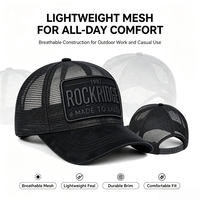 Casquette Trucker Entièrement en Maille Respirante avec Visière en Cuir PU, Patch 3D en Relief, Fermeture Snapback Ajustable, Unisexe, Logo Personnalisé, Vente en Gros