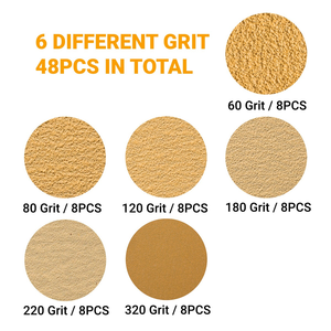 Mỹ Chứng Khoán địa phương Tàu trong 24h miễn phí vận chuyển USA 48pcs 60-320 Grit dao động đa-công cụ chà nhám miếng móc Vòng tam giác giấy nhám - Product Image 4