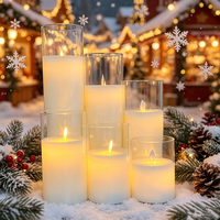 Bougies LED sans flamme en plastique pour centre de table de mariage, avec mèche mobile scintillante, télécommande, qualité optique, pour Noël et Pâques
