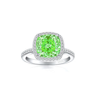 Anillo Halo con Corte Cojín de Plata de Ley S925 con Aspecto de Moissanita para Mujer, Joyería de Compromiso de Lujo - Product Image 5