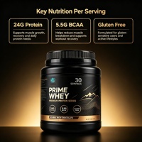 Poudre de protéines de lactosérum Prime 24g de protéines avec 5,5g de BCAA pour la récupération musculaire et le soutien de la forme physique, saveur chocolat doublement riche OEM/ODM