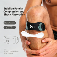 Ceinture de genou unisexe professionnelle réglable en silicone, anti-choc, antidérapante, fine, pour la course et la corde à sauter