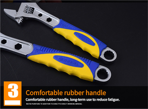 <span class=keywords><strong>Clé</strong></span> <span class=keywords><strong>à</strong></span> <span class=keywords><strong>molette</strong></span> réglable <span class=keywords><strong>à</strong></span> <span class=keywords><strong>grande</strong></span> mâchoire en acier allié chrome-vanadium avec logo personnalisable OEM et poignée caoutchoutée pour la réparation automobile DIY - Product Image 5