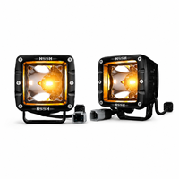 مصباح عمل LED مربع الشكل HSSH بدرجة حماية IP69K بلونين أبيض وأصفر لتعديل المركبات الوعرة