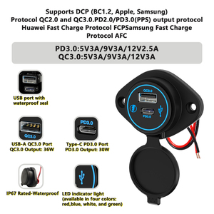 2 منفذ Usb-C شاحن سريع Usb-Pd مخرج 12 فولت 24 فولت منفذ Usb شاحن سريع لأسطول قطار سكوتر - Product Image 3