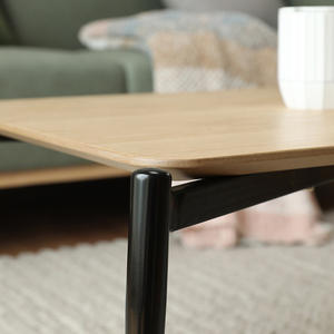 Ensemble de table basse minimaliste, plateau en bois, pieds en métal noir, design nordique, meubles de salon - Product Image 3