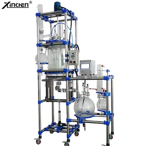 Preço do reator ultrassônico de vidro de biodiesel para laboratório de filtro inferior pronto a mão 10L contínuo