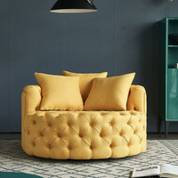 Ensemble de 2 fauteuils en velours modernes pour meubles de salon Fauteuil d'appoint de luxe pour salon Modèles de fauteuils ronds et pivotants surdimensionnés