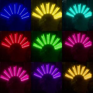 Éventail lumineux LED de 10 pouces pour les clubs, éventail pliable pour l'ambiance des bars, accessoire de boîte de nuit pour les célébrités d'Internet, éventail en soie - Product Image 4