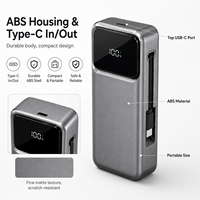 Batterie externe portable Alibaba en promotion 10000 mAh avec câble rétractable intégré de 65 cm et écran LED numérique