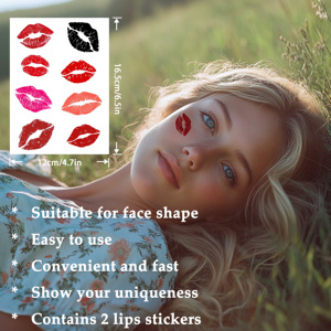 Tatuaggi Temporanei Romantici a Forma di Cuore Rosso con Testo 'Ti Amo', Non Tossici, per Feste di San Valentino, Vendita all'Ingrosso - Product Image 4