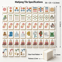 Ubin Mahjong Kristal Mewah, Set Mahjong Mewah, Mahjong Akrilik Solid Amerika untuk Hadiah Liburan