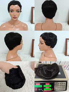 Perruques courtes Pixie Letsfly à prix avantageux (8$), 100% cheveux humains, cheveux brésiliens, couleurs variées, vente en gros pour femmes noires, 70 grammes - Product Image 4