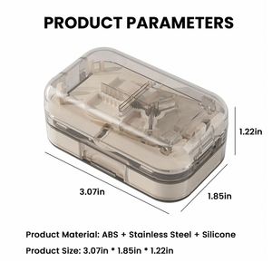 Coupe-pilules portable et réglable pour petites pilules, avec boîte de rangement – Meilleure vente - Product Image 2
