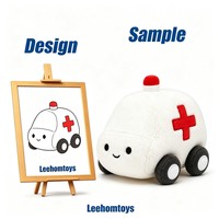 Peluche personnalisée Leehom, Tracteur Rouge Souriant de Dessin Animé, Ultra Douce, Doudou pour Enfants, Idéale pour les Fêtes et Événements d'Entreprise