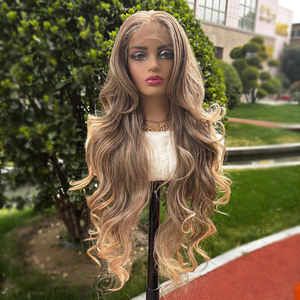 Perruques Sans Colle à Lacet Frontal 13x5 en Cheveux Synthétiques Naturels Frisés Longs Ondulés Kanekalon Futura Vente en Gros Julianna - Product Image 1