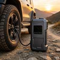 Démarreur de voiture portable 12V avec gonfleur de pneus, compresseur d'air multifonctionnel pour véhicules, booster de batterie d'urgence