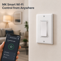 Interrupteur Wi-Fi mural MKD-60/U136TA-1, câblage simple voie