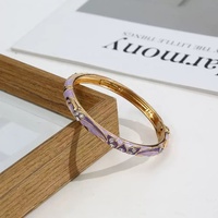 Brazalete Abierto de Moda para Mujer, Estilo Palacio Geométrico, Chapado en Oro, de Aleación Vintage, con Esmalte, Venta al por Mayor de Fábrica