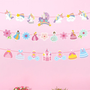 Unicornio Castillo Dinosaurio Princesa Boda Decoración Día DE LOS NIÑOS Fiesta de cumpleaños Papel Banner <span class=keywords><strong>Candy</strong></span> <span class=keywords><strong>Bar</strong></span> Baby Shower - Product Image 1