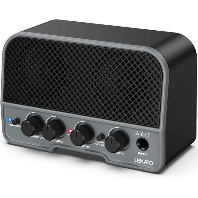 LEKATO Rechargeable 5W Mini Electric Guitar Amplifier Portable Clean/Overdrive Channels Mini Guitarist Accessory