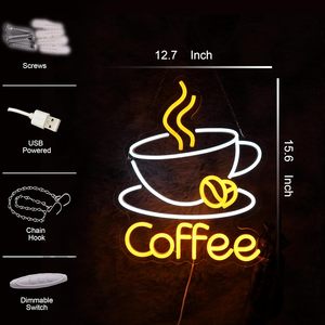 Letrero de neón de café YUFAOO, luz LED de pared, decoración artística acrílica para cafetería, restaurante, sala de estar, regalo de fiesta - Product Image 2