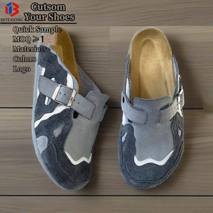 Produttori di Scarpe: Zoccoli Personalizzati con Logo Ricamato, Basso MOQ, in Pelle Scamosciata, Zoccoli Estivi alla Moda, Ciabatte e Sandali - Product Image 1