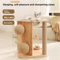 Arbre à chat avec structure d'escalade, nid pour chat, capsule spatiale intégrée, jouet tournant, auto-entretenue, anti-ennui et griffoir
