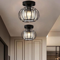 Luminaire de plafond de cuisine de style farmhouse, design industriel moderne vintage 2024, 110V, verre + acier, éclairage de luxe pour intérieur