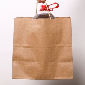 Sacs en papier personnalisés avec logo imprimé, biodégradables, recyclables, de différentes couleurs, pour restaurants, plats à emporter, épiceries, supermarchés - Product Image 5