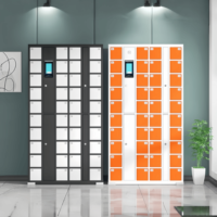 Casier de téléphone pour salle d'examen scolaire - Serrure électronique sécurisée avec option de charge, déverrouillage par empreinte digitale/visage/scan/clé, montage mural pour bureau