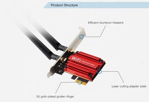 Dual Band อะแดปเตอร์ไร้สาย PCIe BT5.2 <span class=keywords><strong>AX200</strong></span> <span class=keywords><strong>WiFi6</strong></span> AX3000สำหรับพีซีเดสก์ท็อปอะแดปเตอร์เครือข่าย PCIe ไร้สาย - Product Image 5