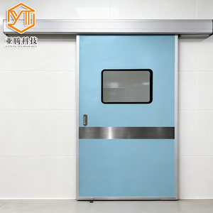 <span class=keywords><strong>Porta</strong></span> <span class=keywords><strong>Scorrevole</strong></span> Ermetica Automatica in Acciaio Inox YT, Design Minimalista con Apertura Laterale, Nucleo a Nido d'Ape in Alluminio Anti-Collisione per Ospedali - Product Image 1
