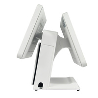 Système de point de vente tactile personnalisé en gros, double écran blanc 15,6 pouces, SSD, Intel I3/RK3566, 4 Go de RAM, Windows/Android, caisse enregistreuse
