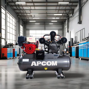 APCOM 5.5HP Gasoline Reciprocating Air <b>Compressor</b>, 100L Tank, Stationary Unit for <b>Industrial</b> Applications - Product Image 3
