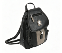 Sac à dos/sac à main fourre-tout en cuir PU léger et tendance pour femme, taille moyenne, à bandoulière unique, avec fermeture éclair et design ouvert