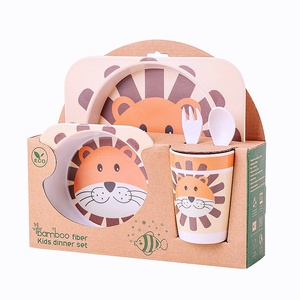 Vajilla Infantil Ecológica, Duradera <span class=keywords><strong>y</strong></span> Segura, <span class=keywords><strong>de</strong></span> <span class=keywords><strong>Melamina</strong></span> <span class=keywords><strong>y</strong></span> Fibra <span class=keywords><strong>de</strong></span> Bambú, con Diseño Cuadrado <span class=keywords><strong>de</strong></span> Dibujos Animados, Plato <span class=keywords><strong>y</strong></span> Tazón Divididos - Product Image 1