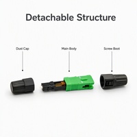 Conector de Fibra Óptica de Montaje Rápido SC APC FTTH para Redes de Comunicación Óptica