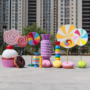 Estatua de caramelo de fibra de vidrio de resina gigante, taza de papel, escultura de pastel, tienda de helados, decoración de exhibición de ventana - Product Image 5