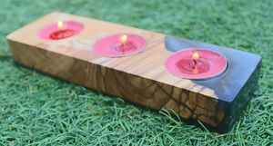 Portavelas de Resina y Madera Duradero, Hecho a Mano con Madera Maciza con Incrustaciones de Resina, Diseño Elegante y Funcional, Perfecto - Product Image 6