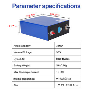 ก้อนแบตเตอรี่ LiFePO4 314Ah 3.2V พรีเมี่ยมเกรด LF314ของแท้สำหรับ12V 24V 48V ชุดแบตเตอรี่ RV UPS - Product Image 2