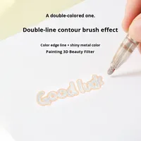Stylo double pointe Leyi, lot de 12 couleurs, marqueur acrylique flash pour étudiants, rapport manuscrit, plastique opaque, non effaçable, cadeau