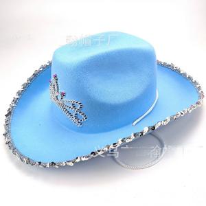 <span class=keywords><strong>Sombrero</strong></span> de Vaquera Rosa con Lentejuelas y Diseño de Corona de <span class=keywords><strong>Princesa</strong></span> - Product Image 4