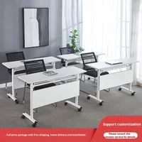 Table de formation pliante en métal de style moderne pour longues conférences Table de lecture simple Bande d'épissage pour le bureau des employés mobiles