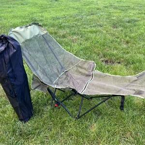 Chaise inclinable portable en maille avec repose-jambes, chaise de jardin pliable, chaise longue d'extérieur réglable sur quatre positions - Product Image 2