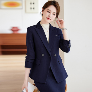 Costume gris pour femme automne-hiver, tenue professionnelle haut de gamme, tenue de réceptionniste d'hôtel, combinaison pour femmes - Product Image 6