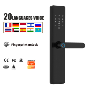WiFi Tuya App Smart Door <b>Lock</b> Fingerprint Key Handle Digital Password for Aluminum/Wood Doors - Product Image 4