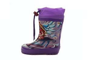 الاطفال المطاط البلاستيك اليابان نمط الشمس زهرة الطباعة لينة أحذية المطر الأحذية للأطفال بوي بنات - Product Image 5